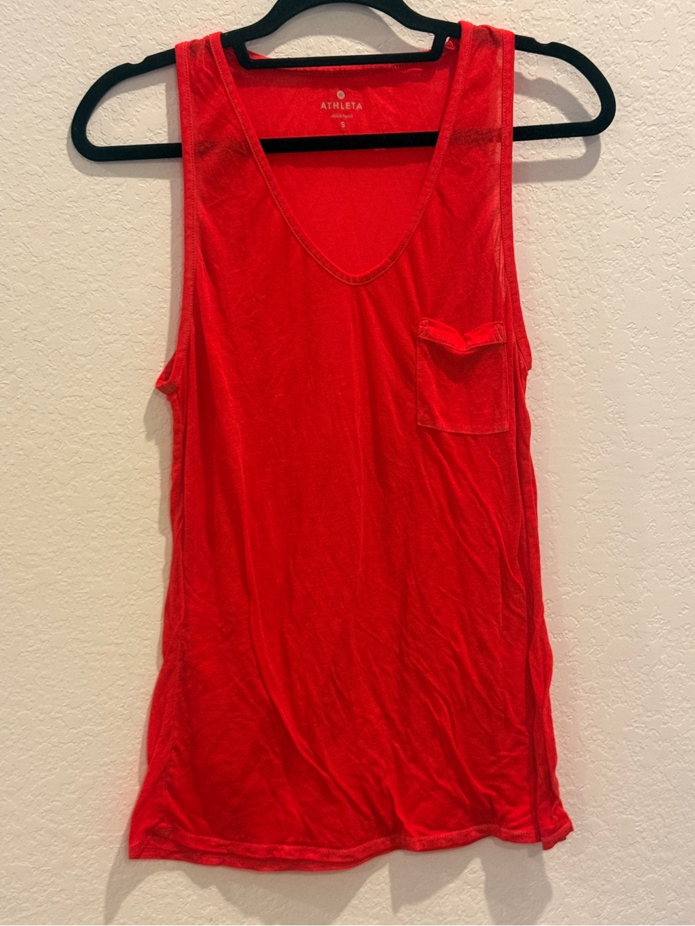 Athleta Vibrant Red Scoop Pocket Tank